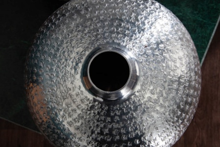 Handgemaakte vazen ​​set van 2 ORIENTAL 33 cm zilver met voetbescherming - Img 7