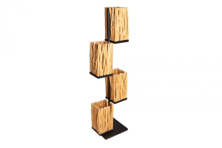 Handgemaakte vloerlamp EUPHORIA 154cm lang hout met vier kappen - Img 7