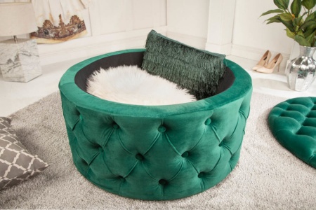 Hocker gecapitonneerd met opbergruimte Smaragdgroen 75 cm - Img 4
