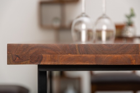 Industrial Design Massieve eettafel 140 cm Sheesham stone finish - Img 4
