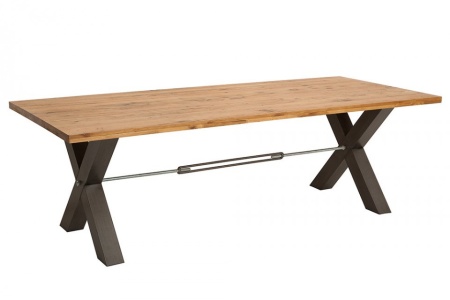 Industriële eettafel THOR 240 cm naturel wild eiken geoliede houten tafel - Img 6