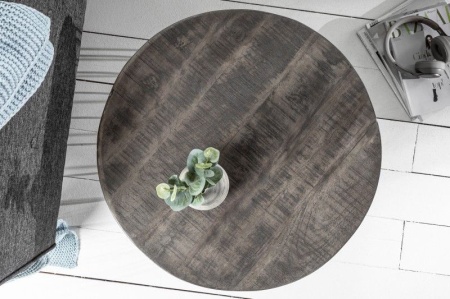 Industriële salontafel FACTORY LOFT 56 cm grijs mangohout massief hout - Img 4