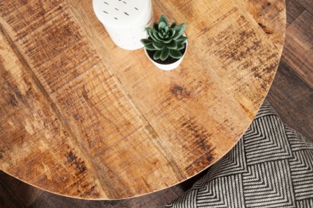 Industriële salontafel LOFT 56 cm natuurlijk massief mangohout - Img 6