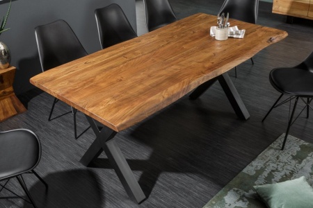 Massief Acacia Hout Boomstam Eettafel 180cm blad dikte 3,5cm - Img 3