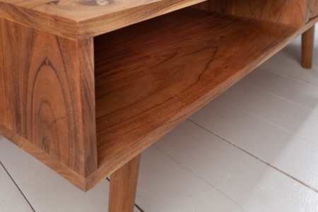 Massief acacia hout salontafel 100 cm 3D-oppervlak - Img 7