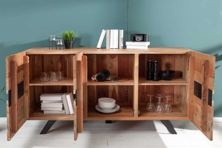 Massief dressoir 150cm zijde acacia met boomrand - Img 6