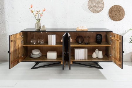 massief dressoir 175 cm met bloemmotief van mangohout - Img 8