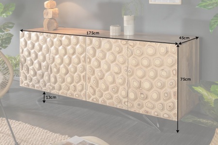 Massief dressoir LIVING 175 cm mangohout organisch design - Img 8