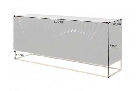 Massief dressoir SCORPION 177 cm van zwart mangohout, gedetailleerd 3D-houtsnijwerk - Img 8