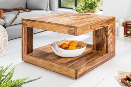 Massief edele houten salontafel 60cm Sheesham Stone Finish - Img 3