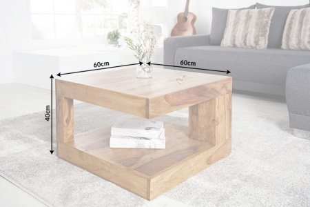 Massief edelhouten salontafel GIANT Sheesham 60 cm Stone Finish - Img 8