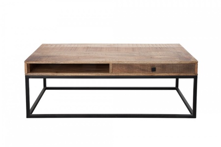 Massief mangohout salontafel met 2 Laden 100 cm - Img 4