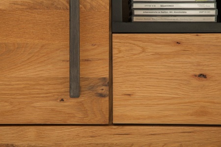 Massief tv-bord BIG 200 cm wild eiken geolied lowboard in industrieel design - Img 4