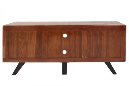 Massief TV lowboard AMAZONAS 160cm bruin sheesham hout met boomrand - Img 8