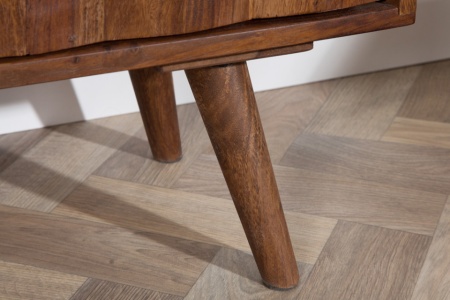 Massief tv-meubel MYSTIC LIVING 140cm acaciabruin 3D-oppervlak massief hout - Img 8