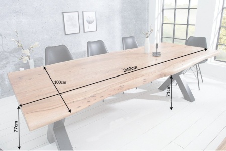 Massieve boomstam eettafel MAMMUT NATURE 240 cm acacia 6 cm tafelblad - Img 2