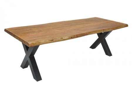 Massieve boomstam eettafel MAMMUT NATURE 300cm acacia 6cm tafelblad - Img 8