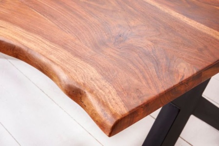 Massieve eettafel AMAZONAS 200cm bruin sheesham met X-onderstel - Img 6