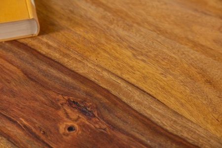 Massieve eettafel MAKASSAR 120cm sheesham rond met haarspeldpoten - Img 6