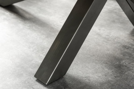Massieve industriële eettafel GALAXIE 200cm grijs mangohouten stervormig frame - Img 4