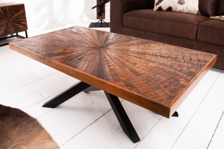 Massieve mangohout salontafel industriële stijl WOOD 105 cm - Img 4