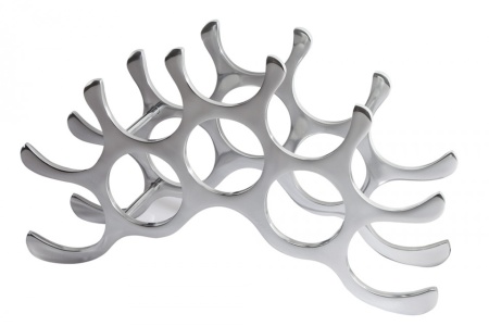 Modern wijnrek FLAME 48 cm zilver voor 10 flessen flessenhouder - Img 7