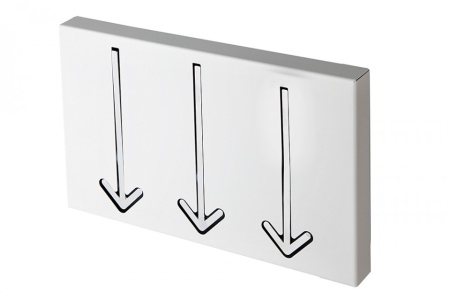 Moderne design wandkapstok ARROW 30 cm wit met 3 haken - Img 5