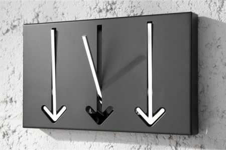 Moderne design wandkapstok ARROW 30 cm zwart met 3 haken - Img 2