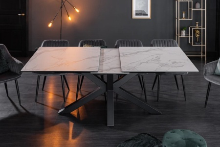 Moderne uitschuifbaar keramische eettafel 180-225cm marmer look - Img 6