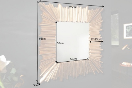 Moderne wandspiegel GOLDEN 96 cm goud met opvallende lijst - Img 2