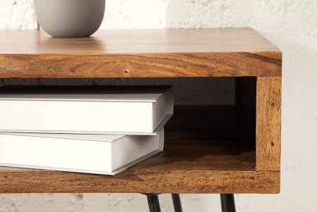 Retro bureau SCORPION 110 cm Sheesham hout steen finish Haarspeldpoten palissander - Img 5