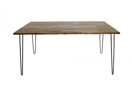 Retro eettafel SCORPION 160 cm acacia bruin verweerde haarspeldpoten - Img 7