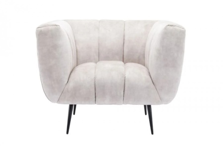 Retro fauteuil NOBLESSE 106cm champagne fluweel met sierstiksels - Img 2