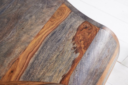 Retro salontafel ORGANIC LIVING 70cm grijs massief sheeshamhout met opbergruimte Hairpin Poten - Img 7