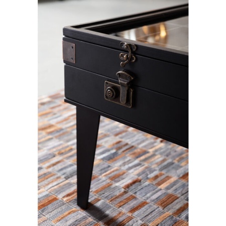 Salontafel Collector Zwart 122x55cm met vakjes en wijnhouder - Img 7