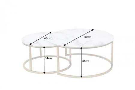 Salontafel Elegance 80cm wit marmer decor - Img 2