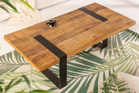 Salontafel Iron Craft 120cm Massief Mango Hout - Img 3