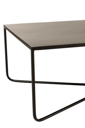 Salontafel Kruis Frame Metaal Zwart 100cm - Img 4