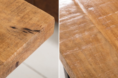 Solide salontafel IRON CRAFT 60 cm mangohout industrieel design - Img 7