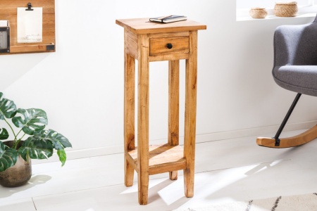 Stevige bijzettafel HEMINGWAY 75 cm gerecycleerd mahoniehout handgemaakt telefoontafeltje - Img 3