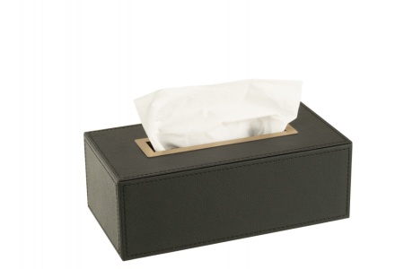 Tissuedoos Kunstleder Zwart 25.5 cm - Img 3