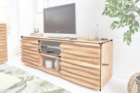 Tv meubel massiev Acaciahout 150 cm met een uitgebreid front - Img 4