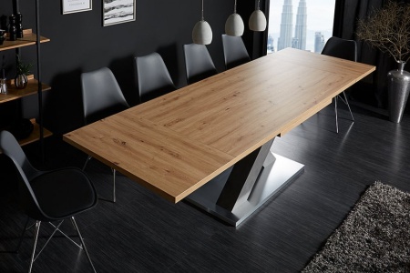 Uitschuifbare eettafel MONTREAL 180-230-280cm noest eiken met X-frame - Img 3