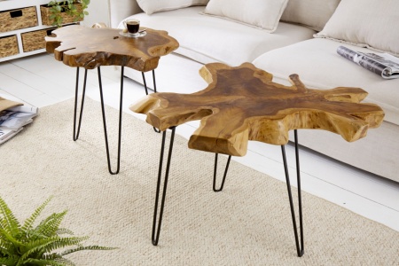 Unieke bijzettafel WILD 55cm teakhouten salontafel - Img 3