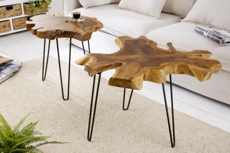 Unieke bijzettafel WILD 60cm teakhouten salontafel - Img 3