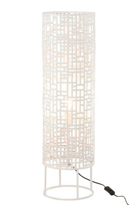 Vloerlamp Rond Metaal Wit Large 89,5cm - Img 3