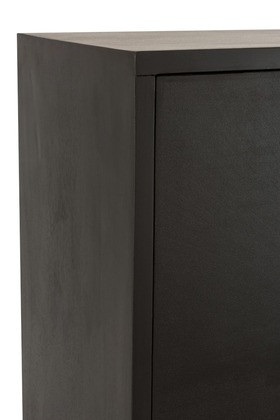 Wandkast Mangohout zwart / goud 2 Deuren 2 Laden 140cm - Img 6