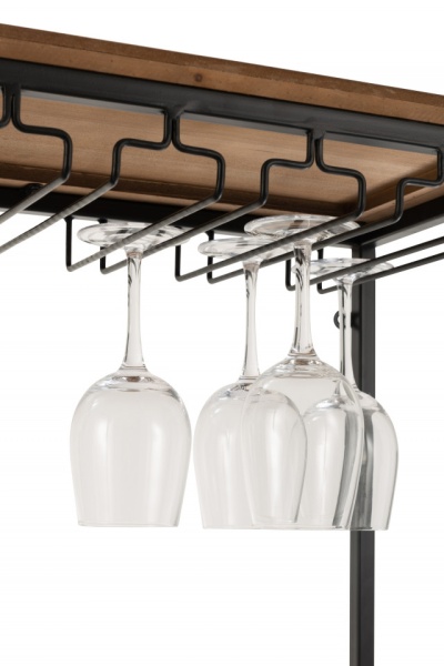 Barkast Voor Glazen+Flessen Hout/Metaal Naturel/Zwart 160cm - Img 7