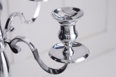 Barok kandelaar 120 cm zilver 5-armige kroonluchter gepolijst aluminium kandelaar - Img 6