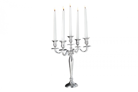 Barok kandelaar 41cm zilver 5-armige luster aluminium gepolijste kandelaar - Img 8